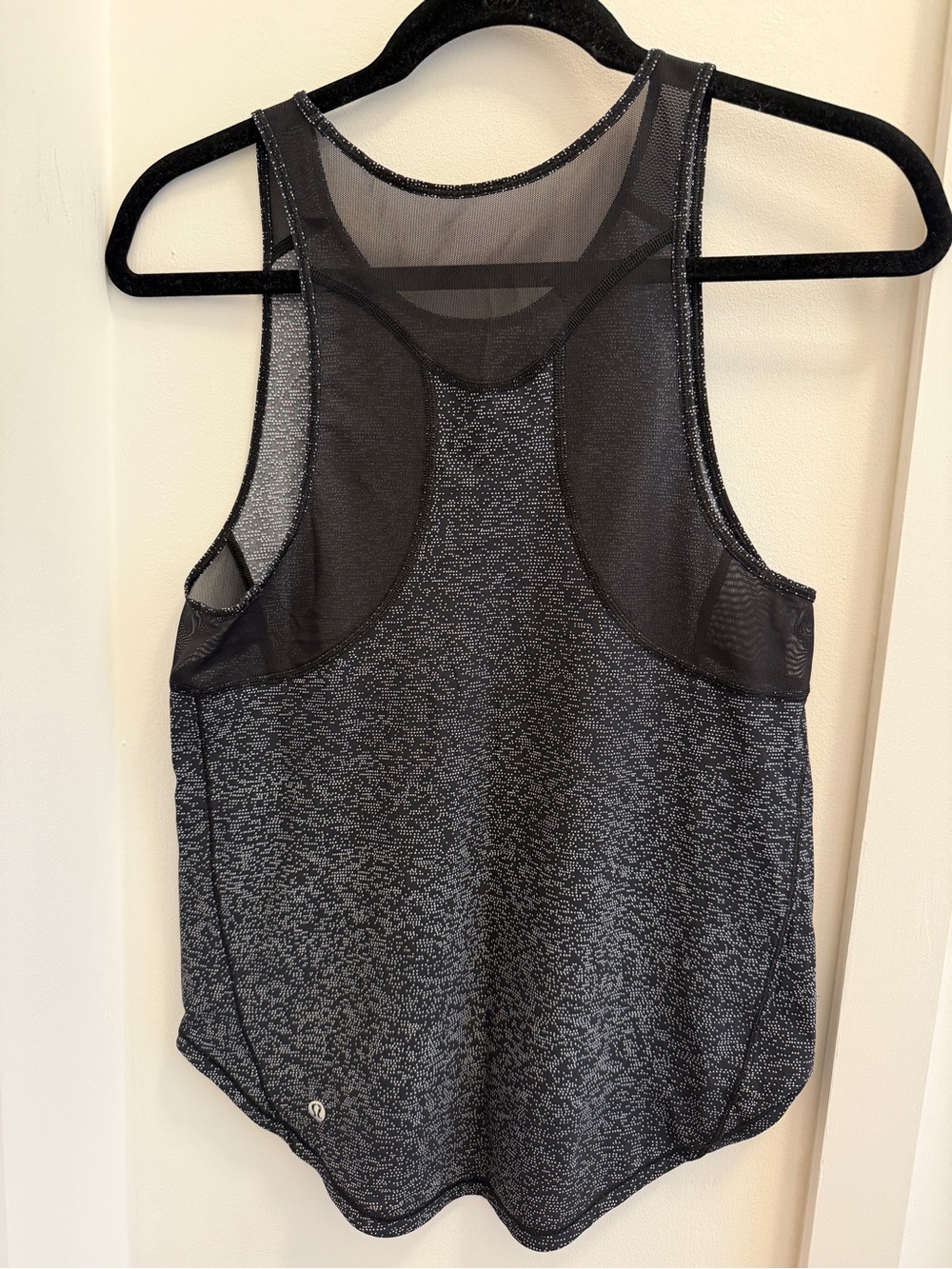 lululemon athletica Black Heathered Mesh Racerback Tank